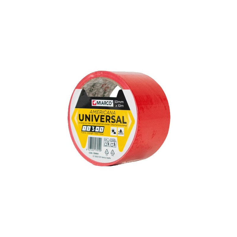 CINTA AMERICANA 50mm x10Mts. ROJO