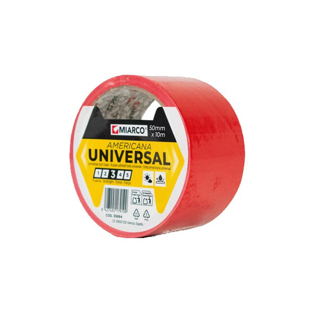 CINTA AMERICANA 50mm x10Mts. ROJO