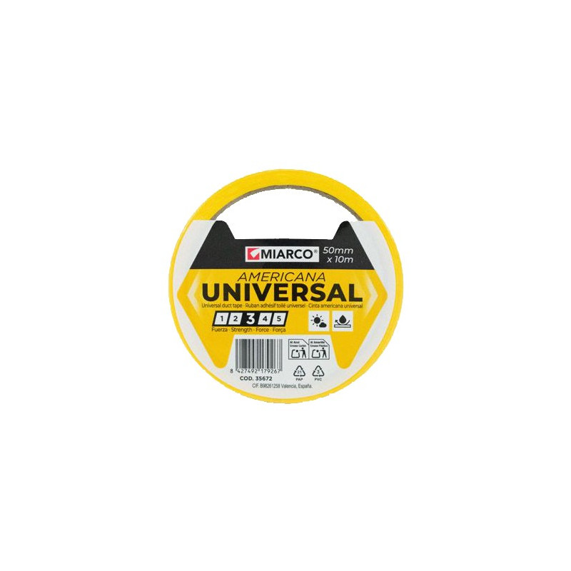 CINTA AMERICANA 50mm x 10Mts. AMARILLO