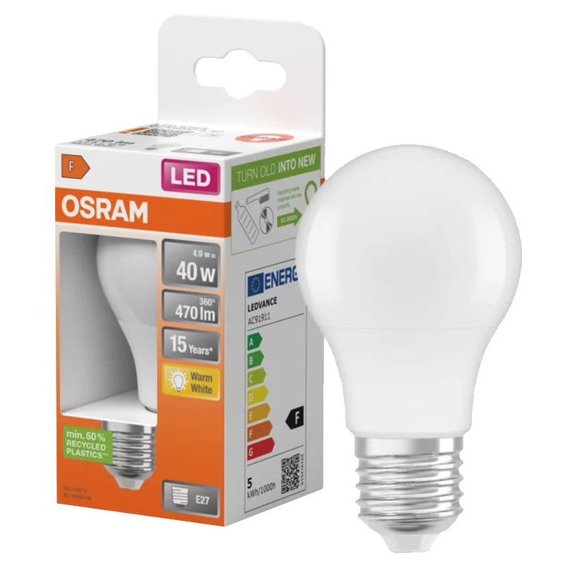 LAMPARA LED START CLASSIC 4,9W E27 470LM 2700K