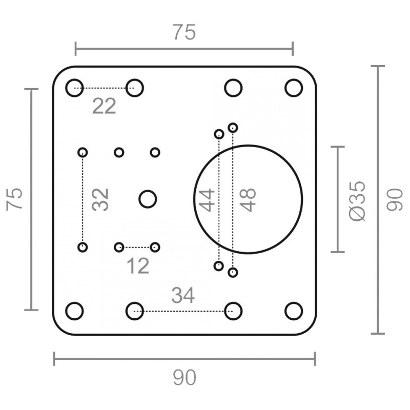 PLACA REPARACION BISAGRA CAZOLETA BC14 90x90mm IN