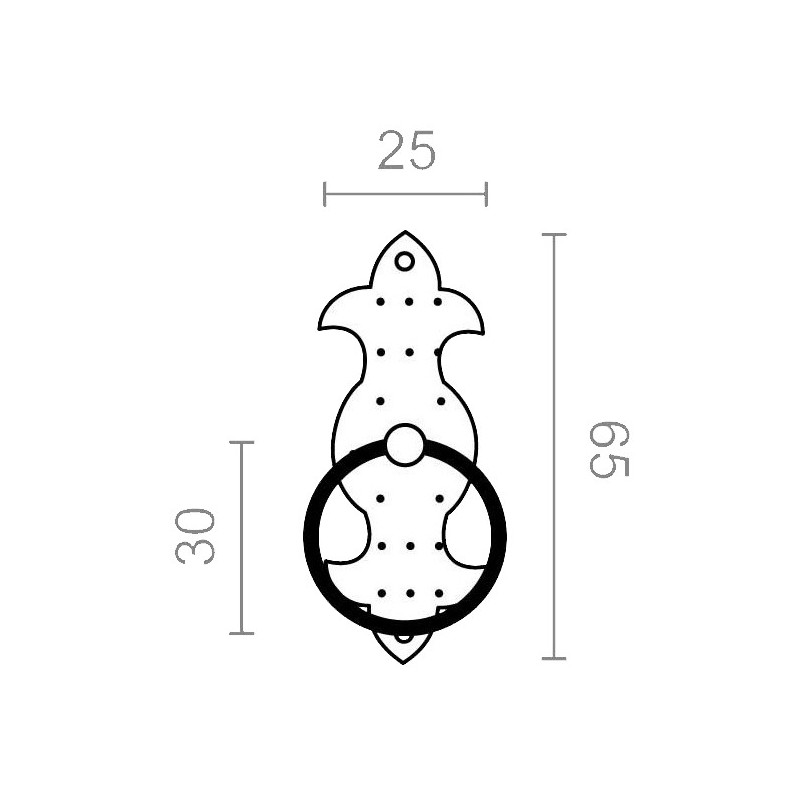 TIRADOR ANILLA VERTICAL TRM29 25x65mm NEGRO