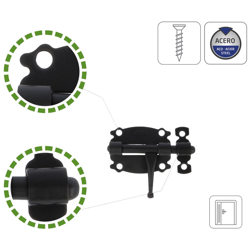PASADOR AMIG 484-60 ACERO NEGRO