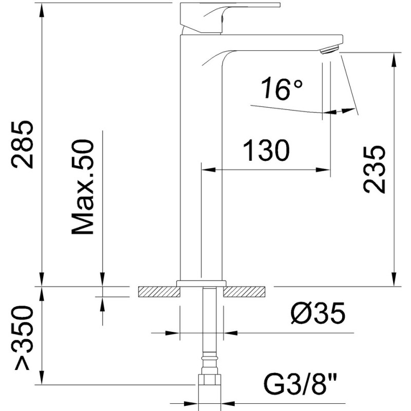 MONOMANDO LAVABO 235mm ROCKET