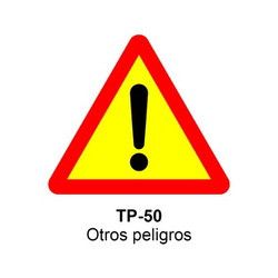SEÑAL ADVERTENCIA PELIGRO OBRA TP50