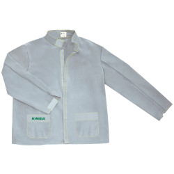 CHAQUETA SOLDADOR CUERO GRIS T.L