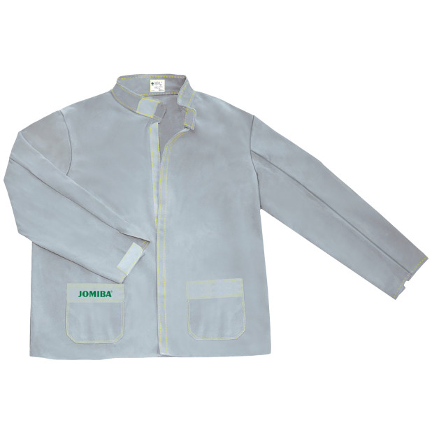 CHAQUETA SOLDADOR CUERO GRIS T.L
