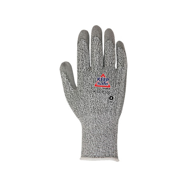 GUANTE POLY REC. PU NEGRO PALMA CORTE 3 T.9