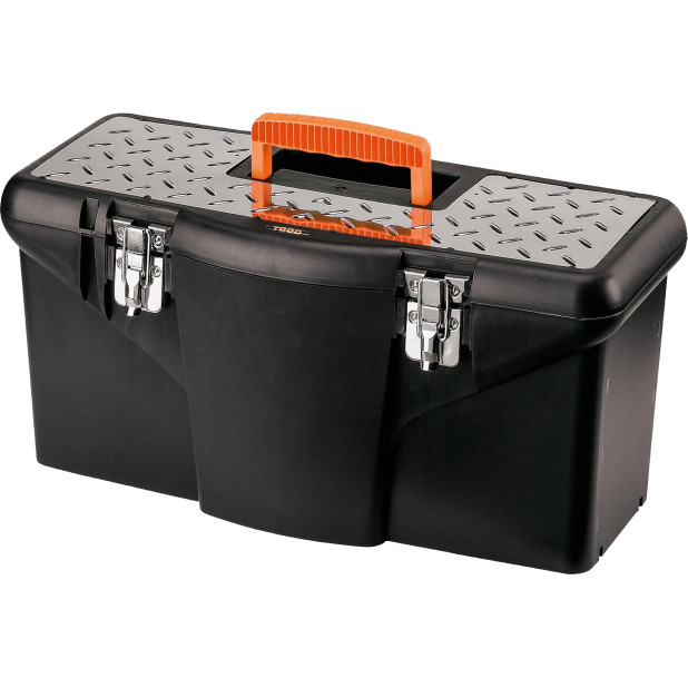 CAJA HERRAMIENTAS PLASTICO 22" C/TAPA INOX. 57x26x26cm