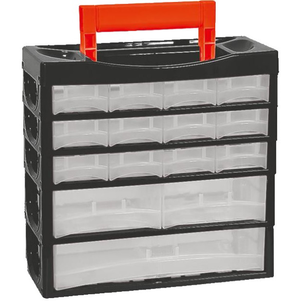 ORGANIZADOR 15 CAJONES PEQ. C/ASA 31,8x13,5x31cm.