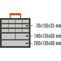 ORGANIZADOR 15 CAJONES PEQ. C/ASA 31,8x13,5x31cm.