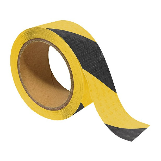 CINTA REFLECTANTE ADHESIVA 5CMx10M NEGRO-AMARILLO