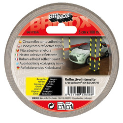 CINTA REFLECTANTE ADHESIVA 5CMx10M NEGRO-AMARILLO