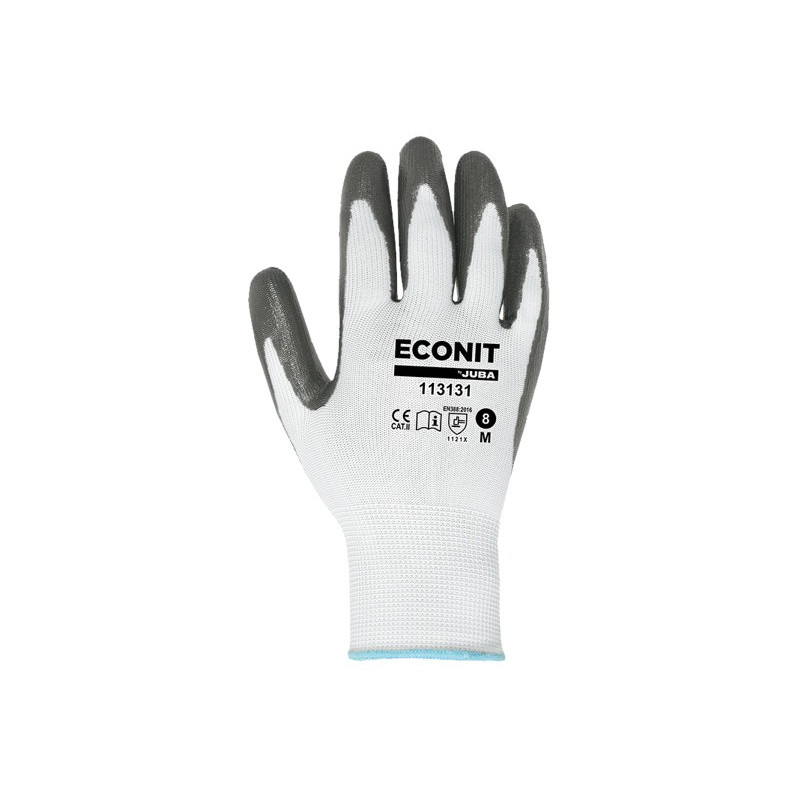 GUANTE POLIESTER REC. NITRILO GRIS T.7