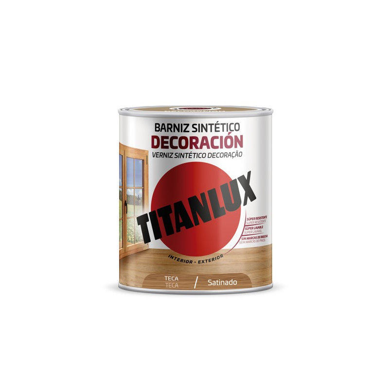 TITANLUX BARNIZ SINTETICO SATINADO TECA 750ML