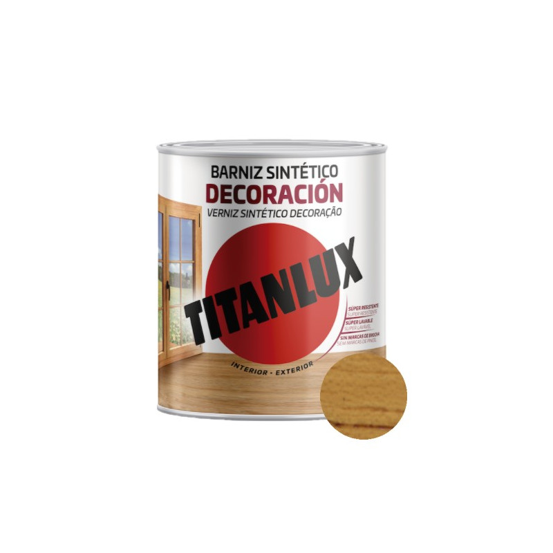 TITANLUX BARNIZ SINTETICO BRILLANTE ROBLE 750ML