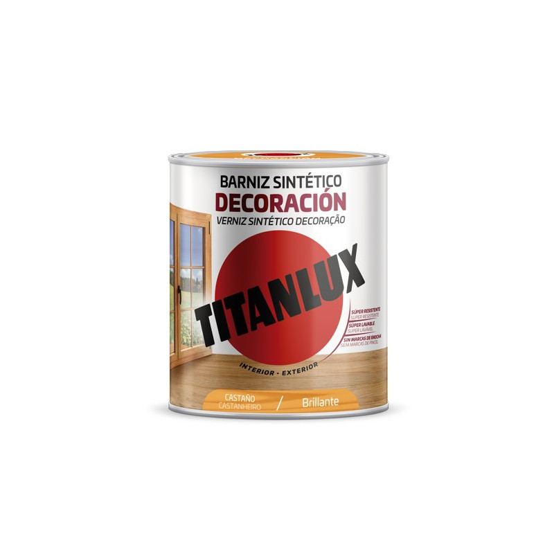 TITANLUX BARNIZ SINTETICO BRILLANTE CASTAÑO 750ML