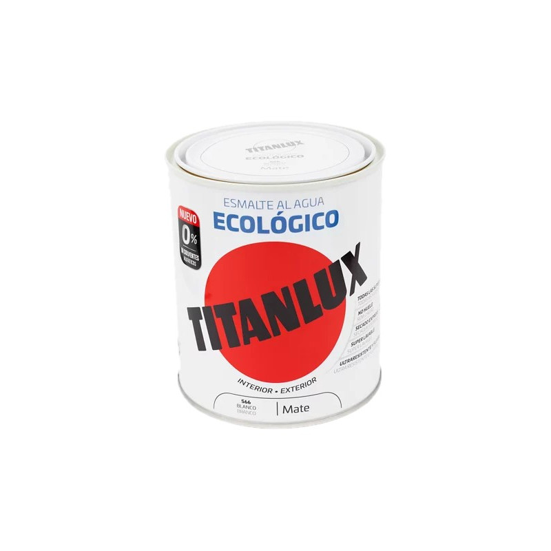 TITANLUX ESMALTE AL AGUA MATE BLANCO 750ML