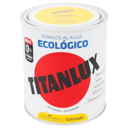 TITANLUX ESMALTE AL AGUA SATINADO AMAR. LUMINOSO 750ML