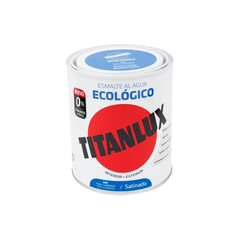 TITANLUX ESMALTE AL AGUA SATINADO AZUL LUMINOSO 750ML
