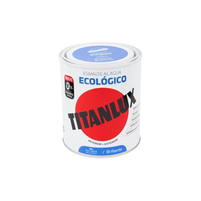 TITANLUX ESMALTE AL AGUA BRILLANTE AZUL INDIGO 750ML
