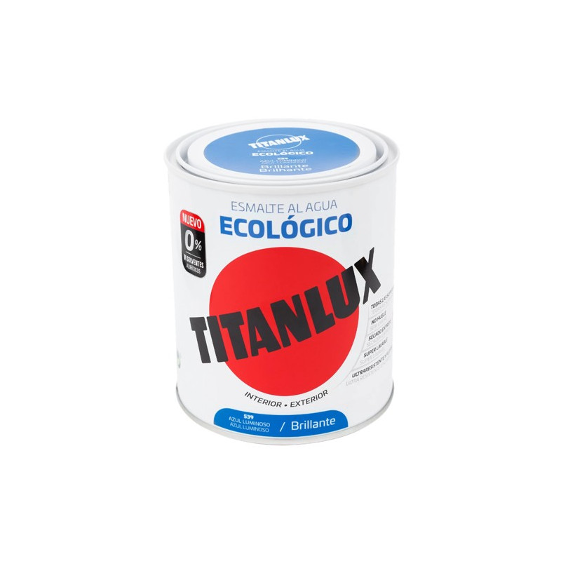 TITANLUX ESMALTE AL AGUA BRILLANTE AZUL LUMINIOSO 750ML
