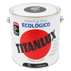 TITANLUX ESMALTE AL AGUA BRILLANTE NEGRO 2,5LTS