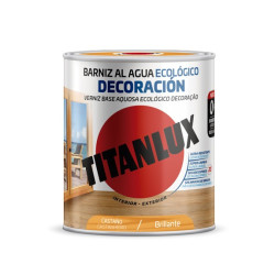 TITANLUX BARNIZ AL AGUA BRILLANTE CASTAÑO 750ML