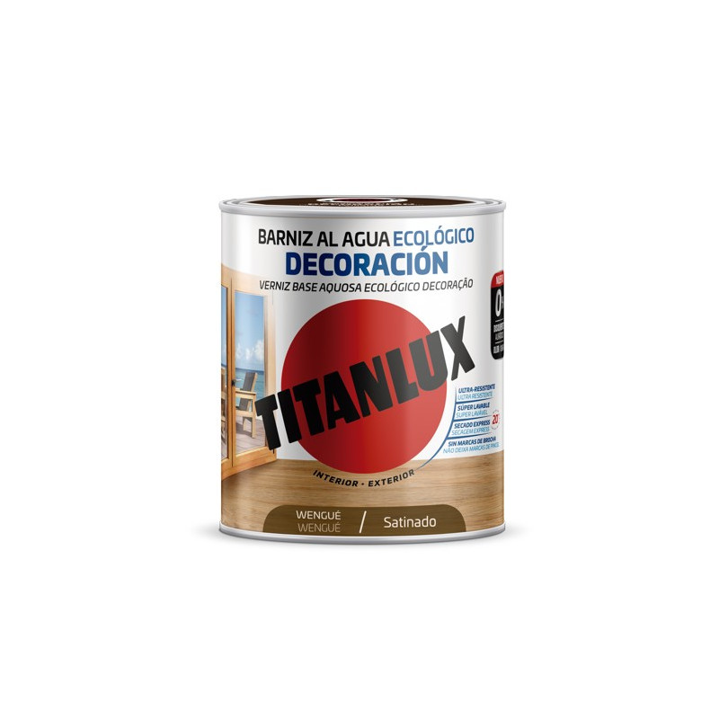 TITANLUX BARNIZ AL AGUA SATINADO WENGUE 250ML
