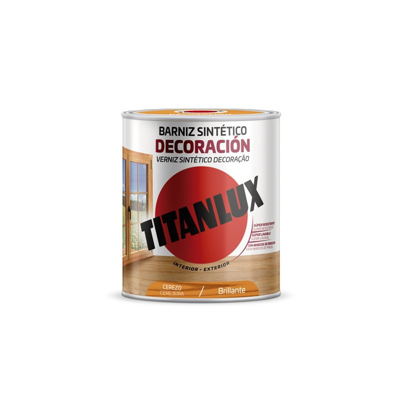 TITANLUX BARNIZ SINTETICO BRILLANTE CEREZO 750ML