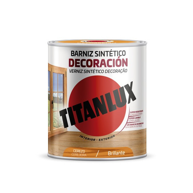 TITANLUX BARNIZ SINTETICO BRILLANTE CEREZO 750ML