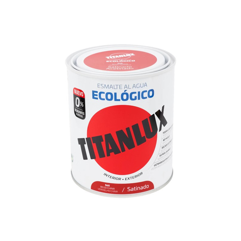 TITANLUX ESMALTE AL AGUA SATINADO ROJO CHINA 750ML