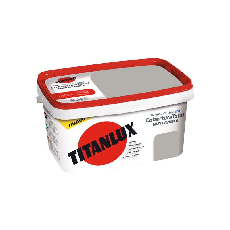 PINTURA TITANLUX COBERTURA GRIS PIEDRA 4LTS