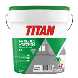 PINTURA ACRIL. MATE T-3 BLANCO 1LTS