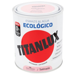 TITANLUX ESMALTE AL AGUA SATINADO ROSA FLAMINGO 750ML