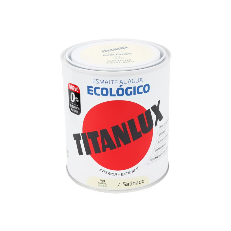 TITANLUX ESMALTE AL AGUA SATINADO MARFIL 750ML