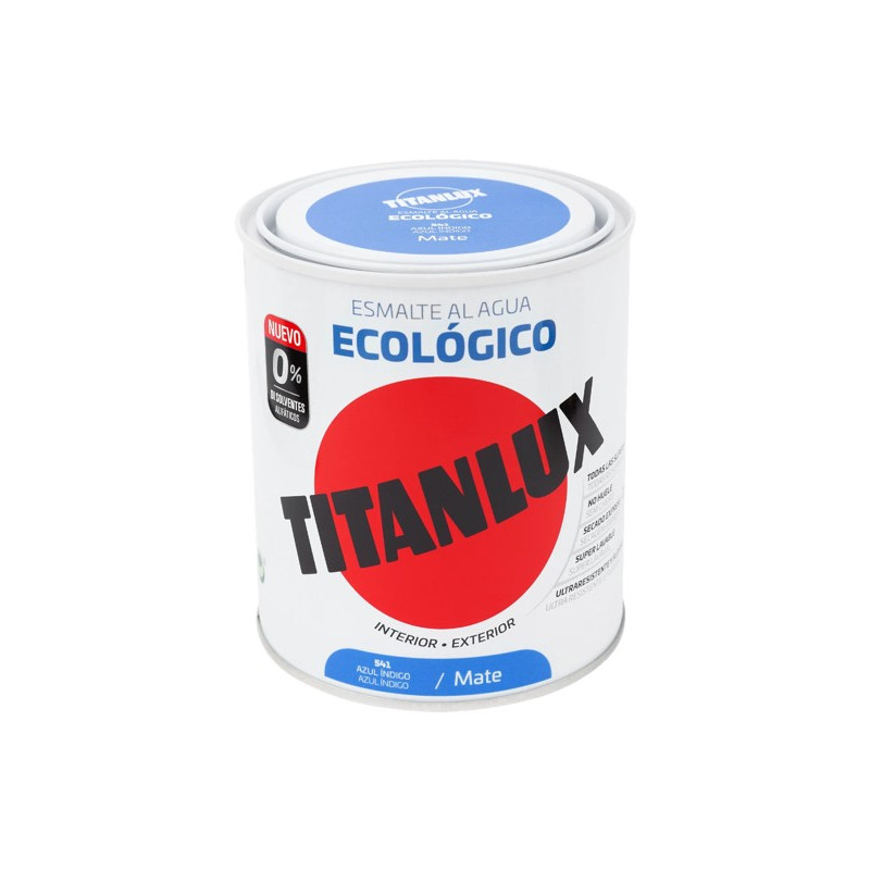 TITANLUX ESMALTE AL AGUA MATE AZUL INDIGO 750ML