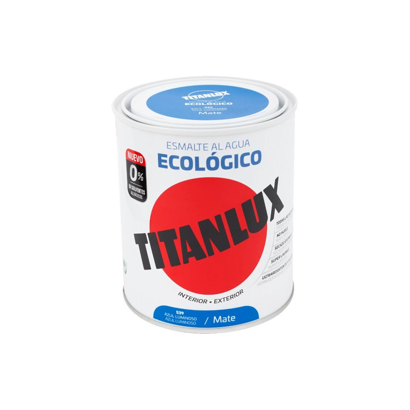 TITANLUX ESMALTE AL AGUA MATE AZUL LUMINOSO 750ML