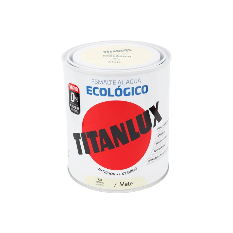 TITANLUX ESMALTE AL AGUA MATE MARFIL 750ML