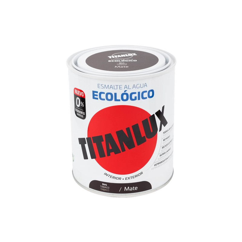 TITANLUX ESMALTE AL AGUA MATE TABACO 750ML
