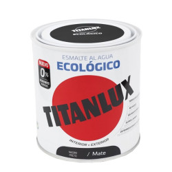 TITANLUX ESMALTE AL AGUA  MATE NEGRO 250ML
