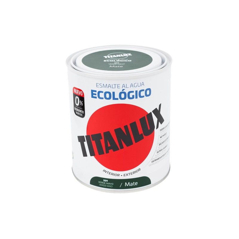 TITANLUX ESMALTE AL AGUA MATE VERDE MAYO 750ML