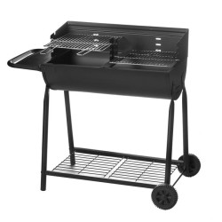 BARBACOA CARBON RECT.ACERO NEGRA 107x58x94CM