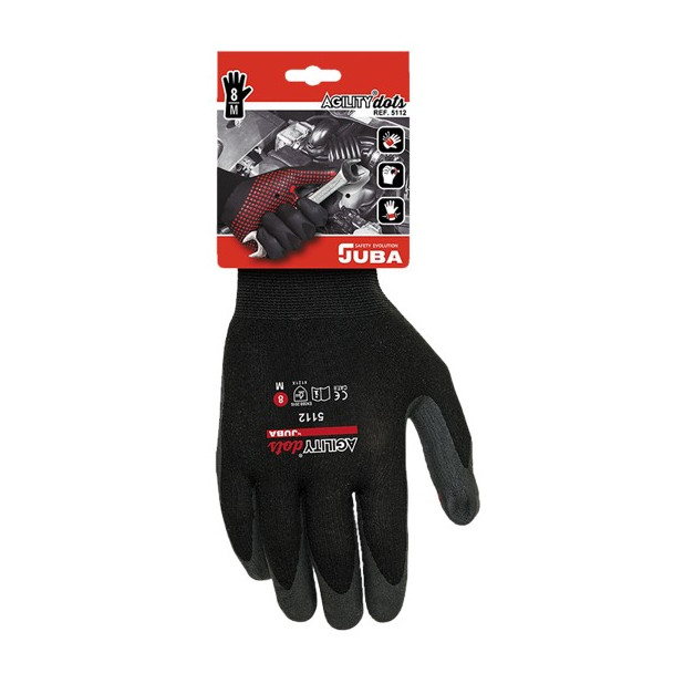 GUANTE AGILITY DOTS NYLON NITRILO T.7