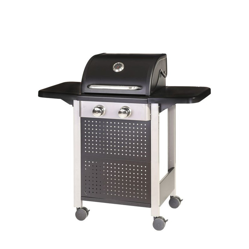 BARBACOA GAS 2 QUEMADORES BIRGITT ACERO 52x116x110CM
