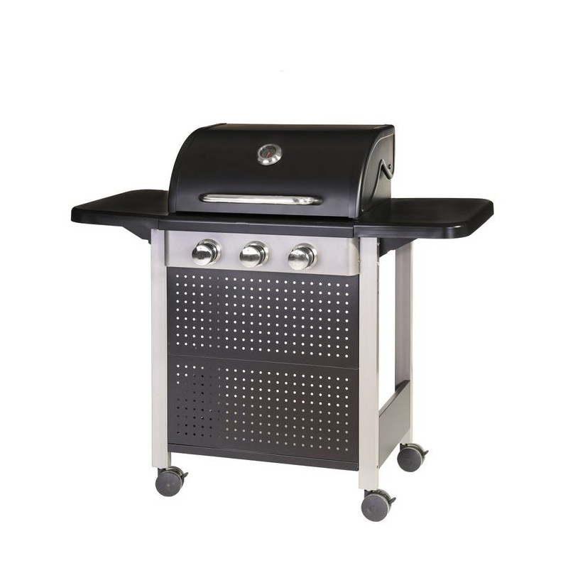 BARBACOA GAS 3 QUEMADORES BIRGITT ACERO 52x126x110CM