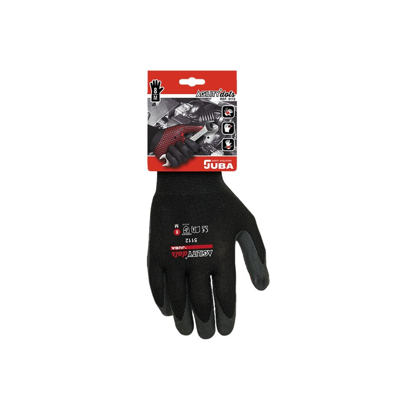 GUANTE AGILITY DOTS NYLON NITRILO T.7