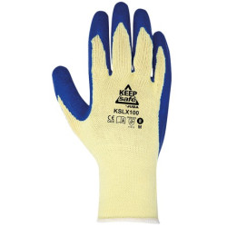 GUANTE POLIESTER REC. LATEX AZUL PALMA T.9