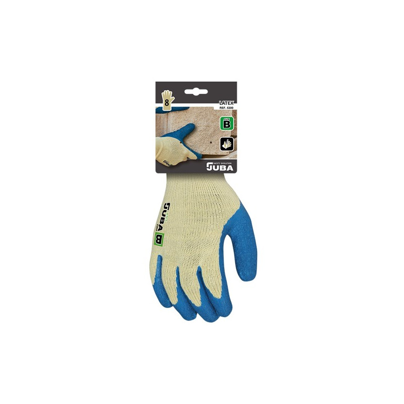 GUANTE ALG/POLI REC. LATEX AZUL T.10