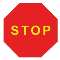 SEÑAL DE BOLSA STOP 70x70CM